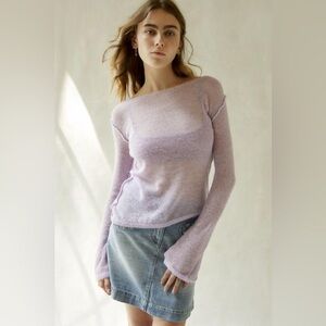 URBAN OUTFITTERS Semi-Sheer Asymmetrical Sweater